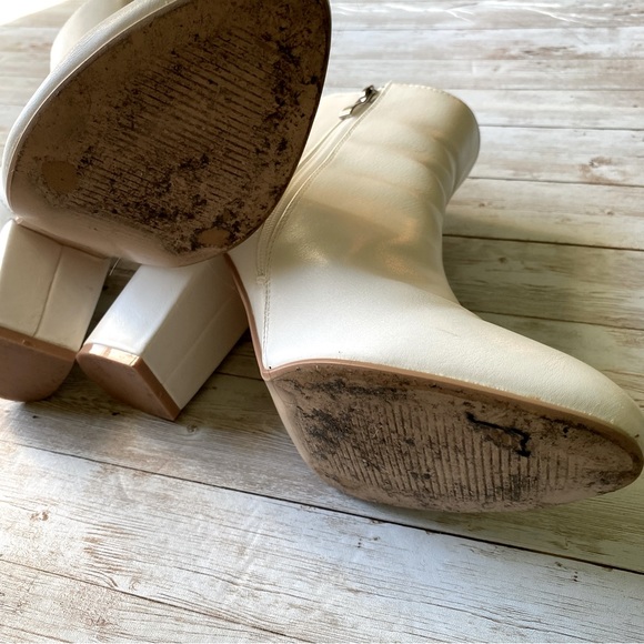 💜4/$40 White Block Mid High Heel Ankle Booties - Picture 13 of 16